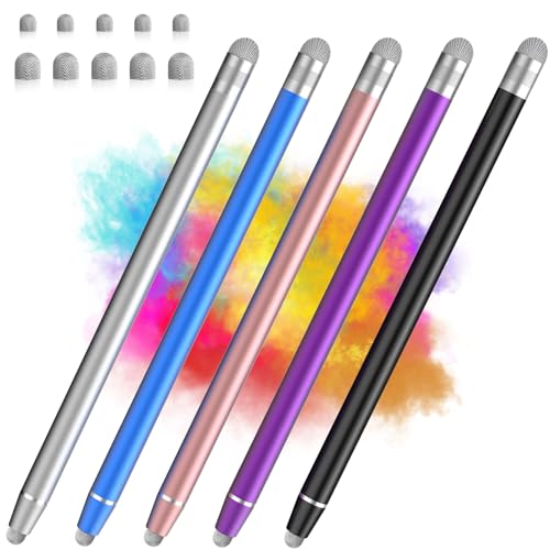 Stylus Pen for Touchscreen, 5 Pack Dual Fiber Stylus, High Sensitivity and Precision, Universal...