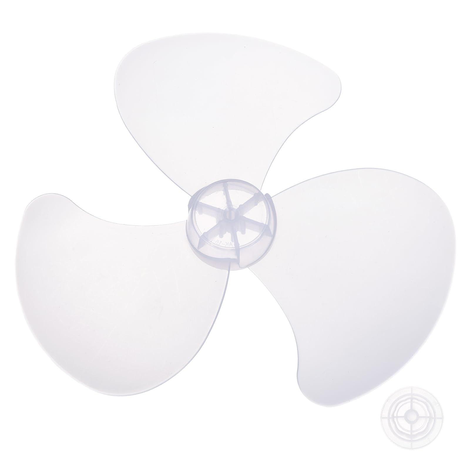 sourcing map Plastic Fan Blades Replacement (16 Inch, Transparent) 3 Leaves with Nut Cover - Universal Standing Fan Blades, Fits Desk/Table/Pedestal/Standing Models