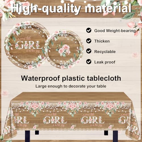 Lecheme Rustic Floral Baby Shower Decorations for Girl 295 PCS, Serves 24 - image 4