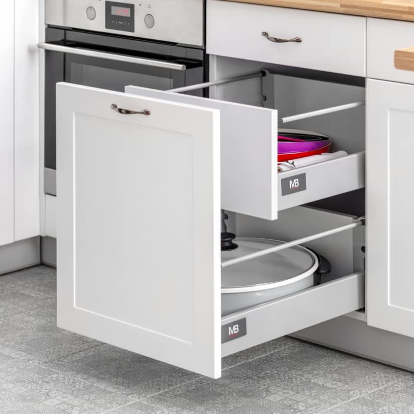 GTV - Modern Box Schublade I L=450mm H=83 mm I Grau I Leises Schließen I Belastung bis zu 40 kg I Einfache Installation I Synchronisation… – Ansicht 4