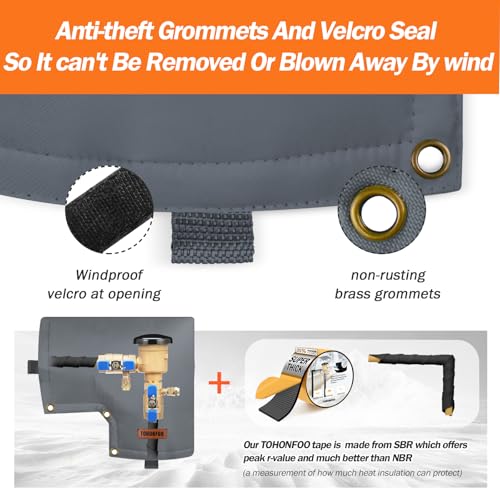 Image of Backflow Preventer Insulation Cover for Vacuum Breaker, 13 inch W x 12 inch H, Grey