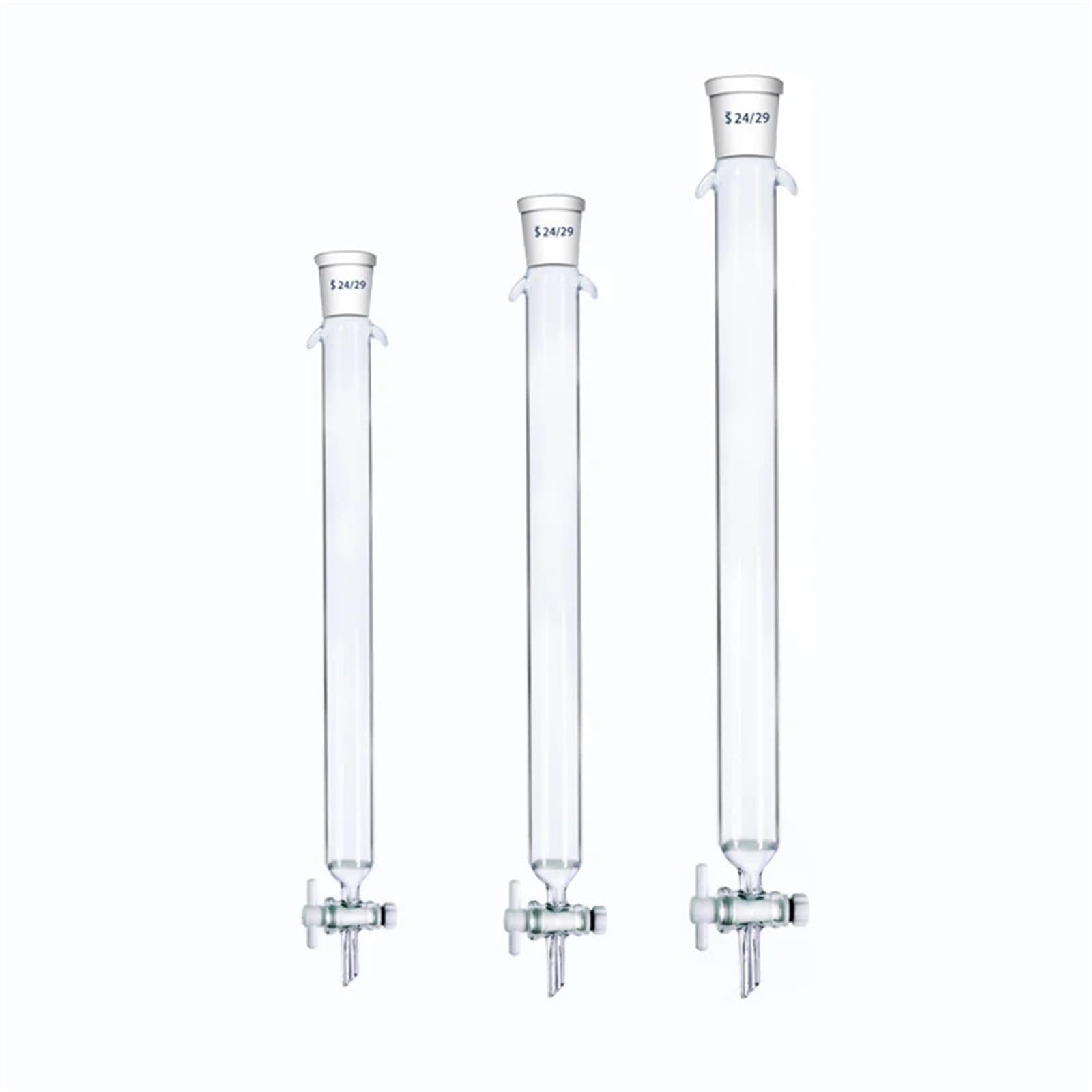 1 columna de cromatografía de vidrio con núcleo de calibre 24# y boca estándar con pistón tetrafluoro(22x400mm)