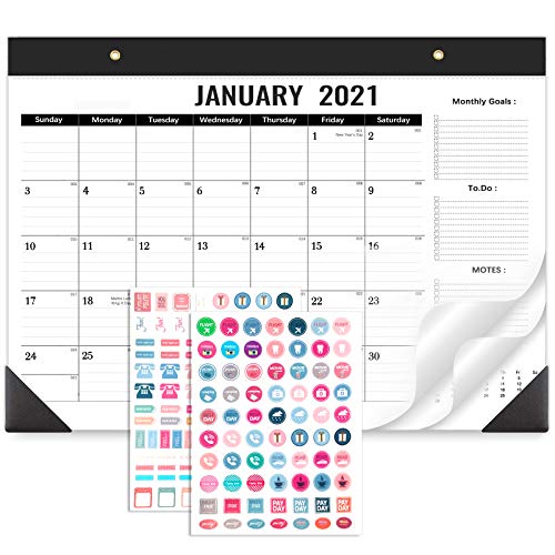 COTTONIX Desk Calendar 2021, Office Desk Pad Organizer, Desktop Agenda, Weekly Planner,17
