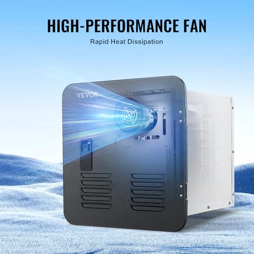 Image of VEVOR RV Tankless Water Heater 55000 BTU with 15 x 15 in Black Access Door | for RV Families and Everyday Travel, with Remote Controller for On-Demand Hot Water during Showers, Washing and Daily Use