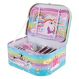 Jouets pour préparer le thé de l'après-midi - un beau motif de licorne aux couleurs vives incite les enfants à préparer et à partager le gâteau ou le thé avec, de maison de jeu