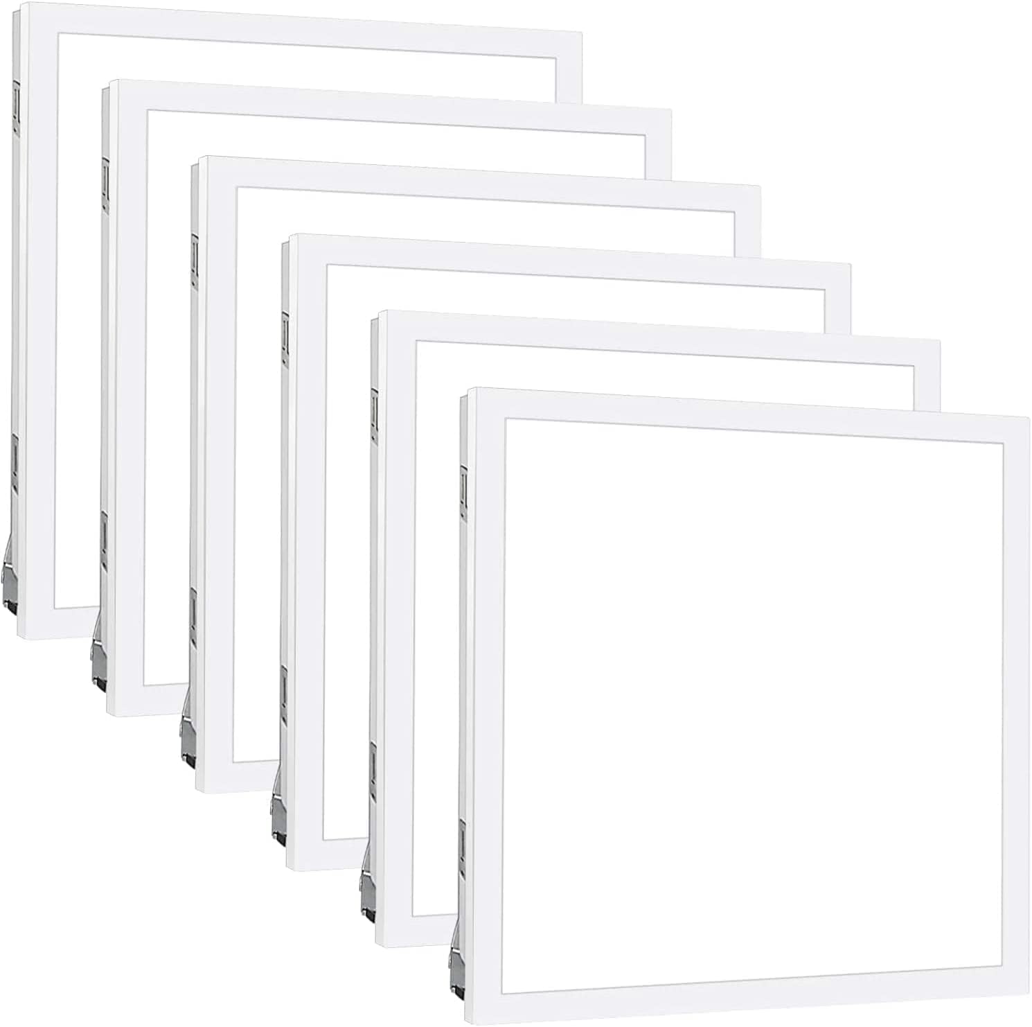 6 Pack 2x2 LED Flat Panel Light for Drop Ceiling, 5200lm Selectable 20W/25W/30W/35W/40W, Color Temperature 3000K/3500K/4000K/5000K/6500K, 0-10V Dimmable, 120-277V, ETL, DLC