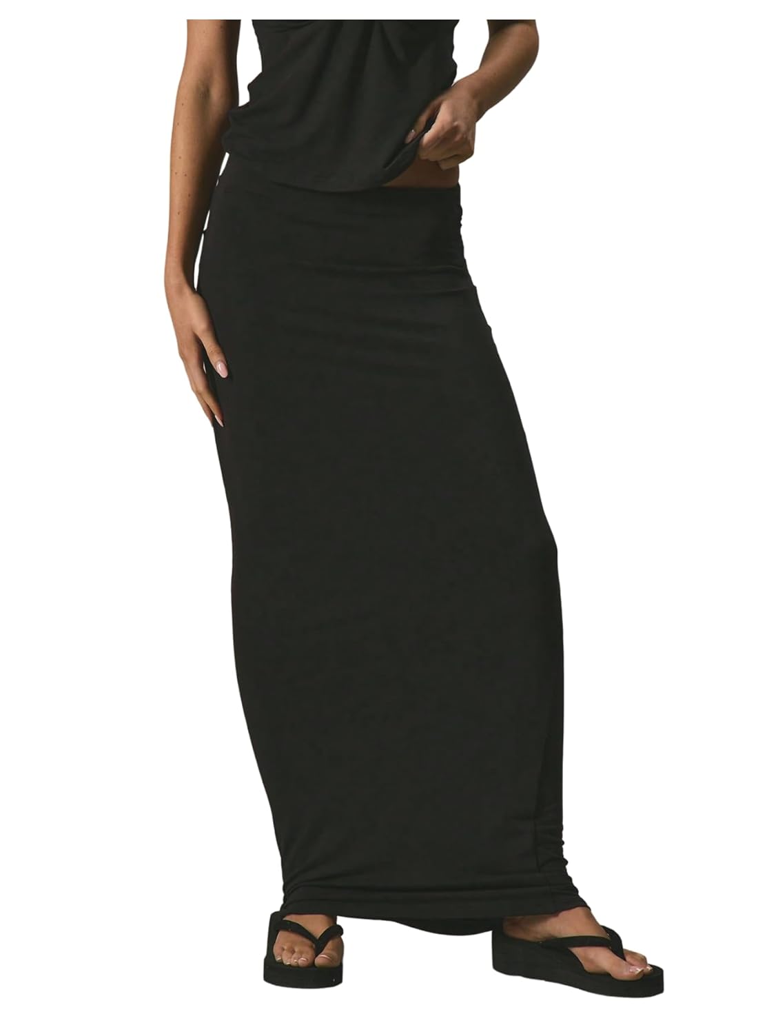 Floerns Womens Low Rise Long Skirts Stretchy Casual Pencil Maxi Skirt
