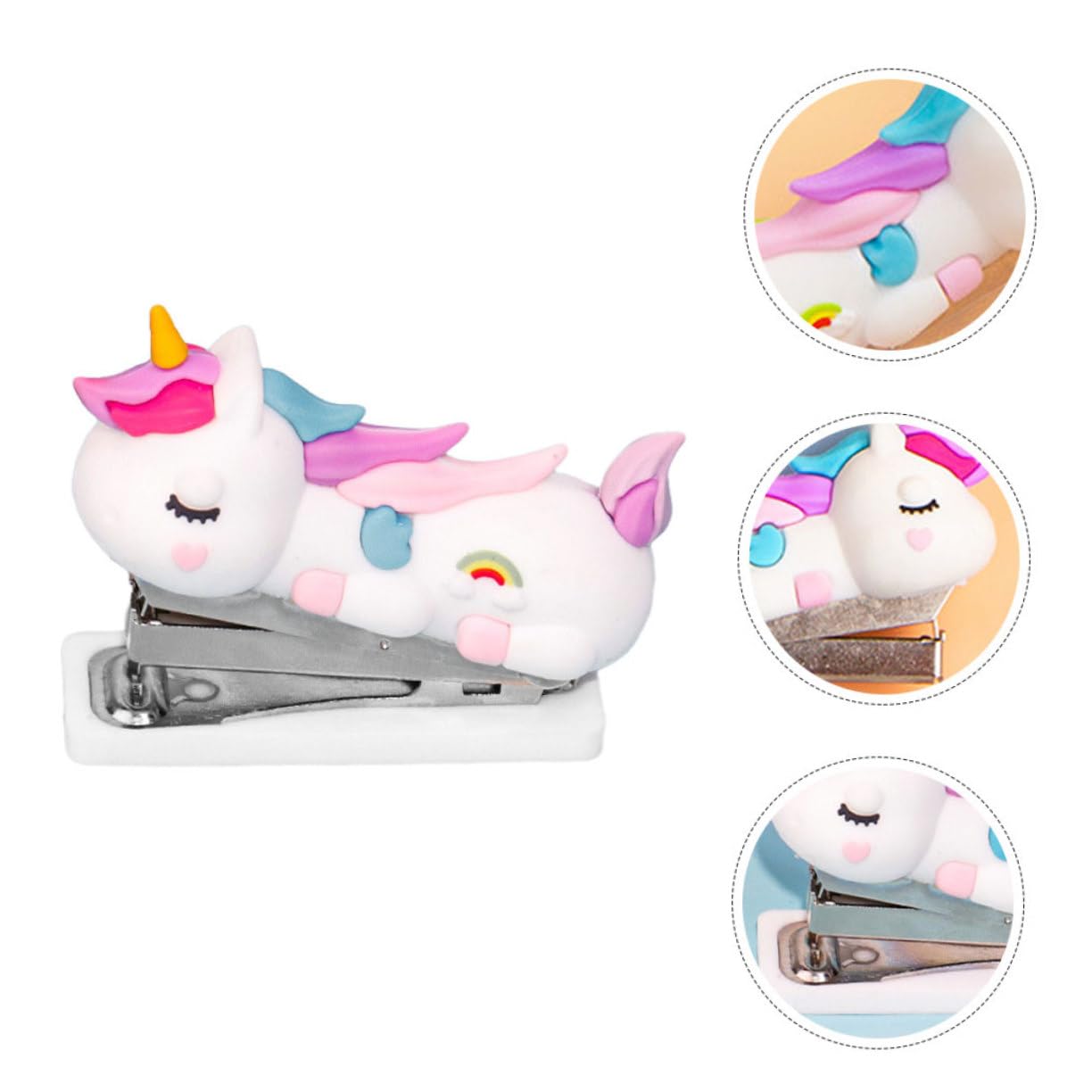 6pezzi Cute Stapler Portable Handheld Office Stapler for School and Home Smooth Stapling Performance Desk Decoration