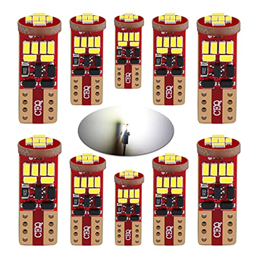 Car-EyeQ 10x Mini 168 194 LED Bulbs License Plate, Dome, Map, Trunk Lights, 6000K Xenon White 2825 W5W 175 161 2821 Interior, Exterior T10 Wedge Lamps