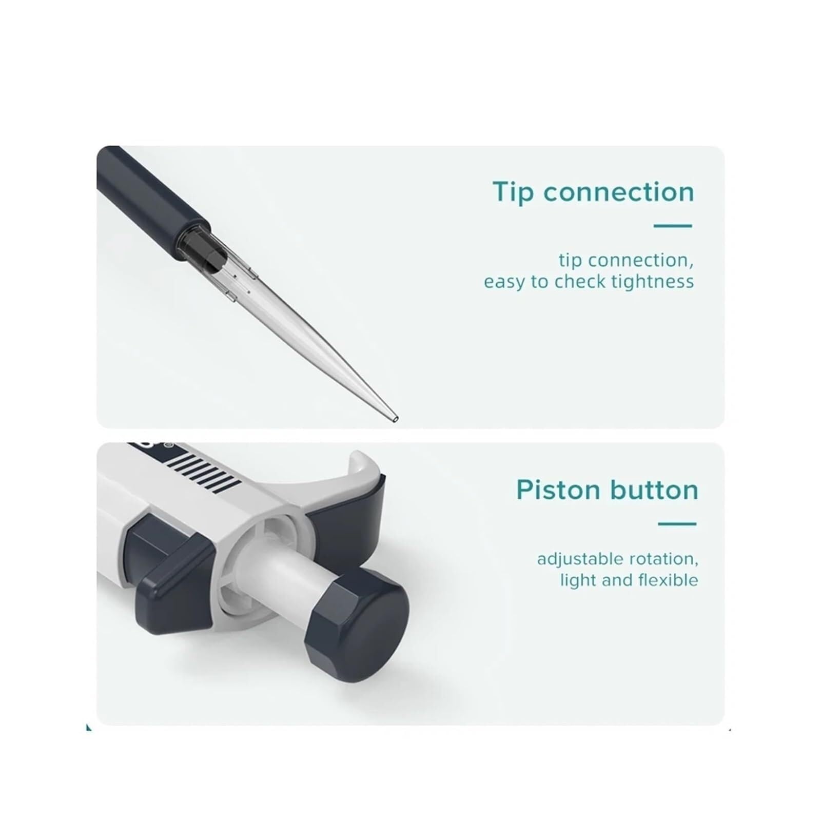Pipeta 2 Uds Pipeta De Laboratorio Micropipeta Suministros Médicos Un Solo Canal Manual 0,1-5000ul 10ml para laboratorio(M10-100ul)