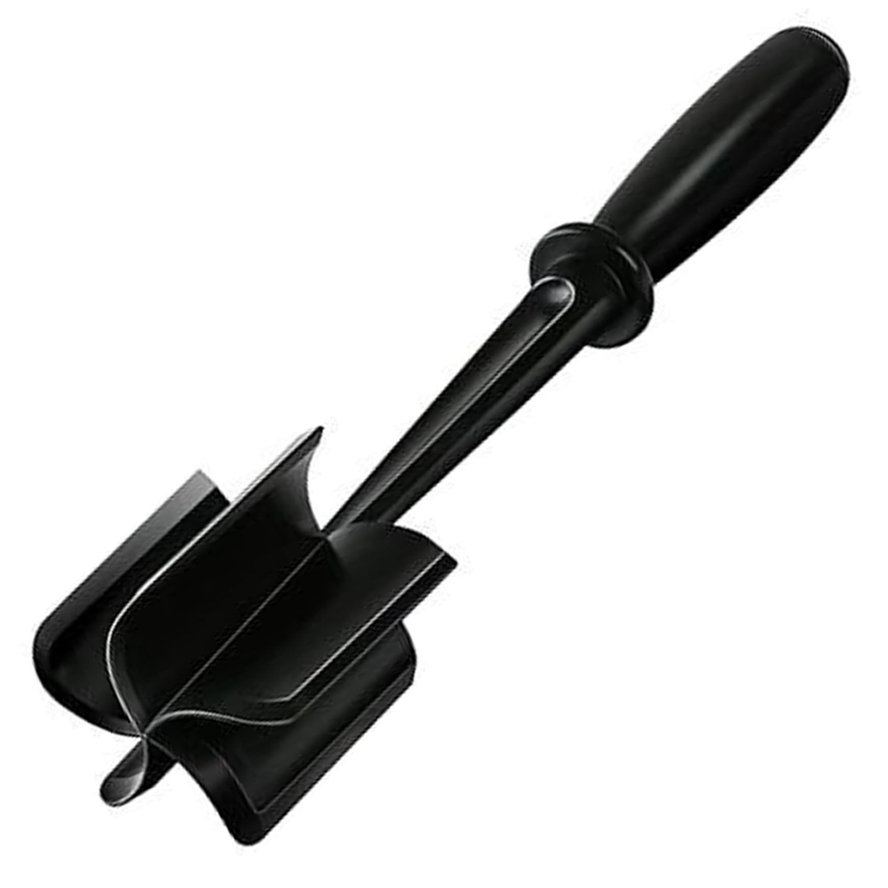 Meat Spatula Chopper Heat Resistant Meat Masher With 5 Curved Blades Meat Chopper Food Grade Ground Meat Smasher Non-Stick Meat Separator Tool for Meat, Potatoes, Tomatoes Black Meat Chopper Ground Me