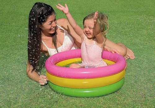Image of Adult Folding Bathtub Portable Soaking Tub, Collapsible Family SPA Barrel, Maintaining Hot & Cold Temperature With Drainage Hole & Thicken Layer for Home Hot Water & Ice Bath (Rainbow)