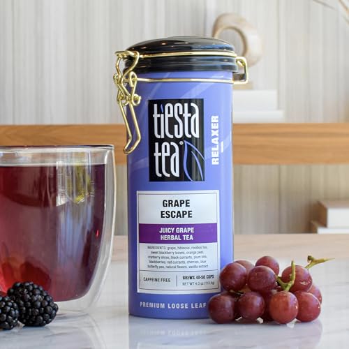 Image of Tiesta Tea - Grape Escape, Loose Leaf, Juicy Grape Herbal Tea, Non Caffeinated Fruit Blends, Make Hot or Iced Up to 50 Cups, 4 oz Refillable Tin