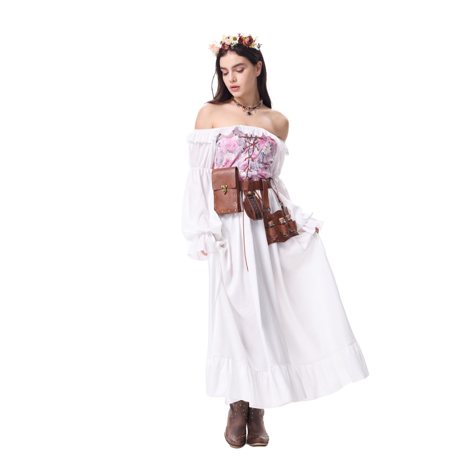 Pirat Kostüm Damen Piratenkostüm - Elegant Rock Partykleid Piraten Overall Sexy Tanzkleid Kurz Strampler Retro Faschingskostüm Mittelalter Erwachsenenkostüm Festkleid Mottoparty Cosplay