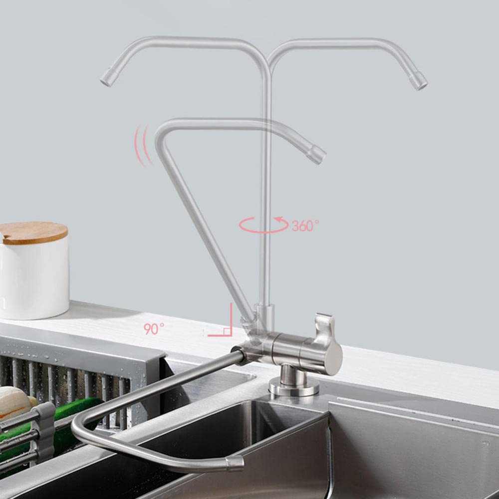 WDSOPK Water Filter Tap Folding Brass Single Cold Rotating Pure Faucet-Drawing (Drawing A)