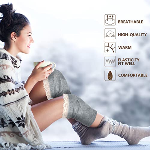 Mepase 4 Pairs Women Boot Cuffs Winter Leg Warmers Crochet Cable Knit Boot Toppers Boot Socks For Christmas Gift, 4 Colors #TOP5