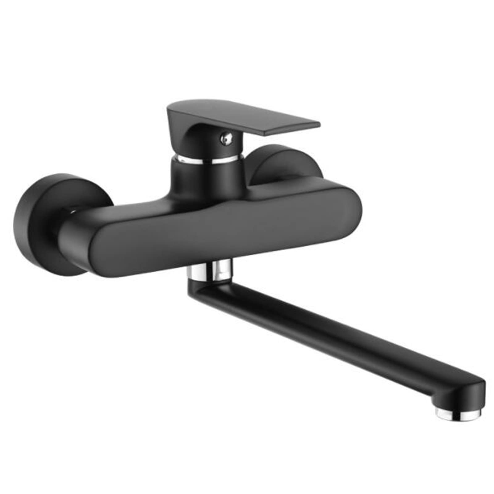 Robinet de cuisine noir mural mitigeur eau chaude et froide pour évier en laiton