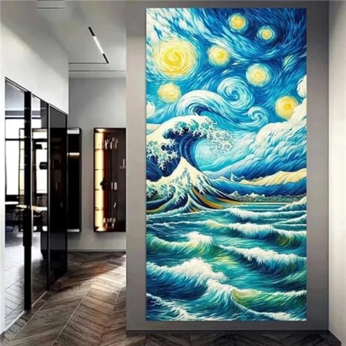 Peinture diamant cristal vagues 120x60cm, le cadeau créatif idéal pour adulte