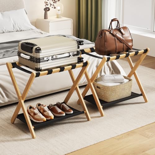oakvivo Fully Assembled Bamboo Luggage Racks