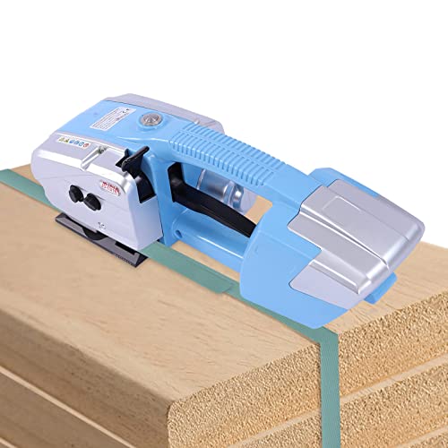 Electric Strapping Machine,110V 450W Portable Handheld Banding Tool Automatic Strapping Tools w/ 3000mAh Battery,Powered Cable Tie Machines for Packaging Box Pallet PP/PET