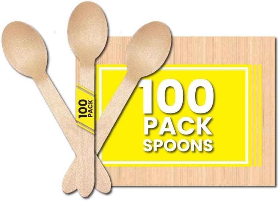 Posate Legno Usa E Getta Posate Di Legno Di Betulla 100 Pezzi - Monouso Ecologiche, 16.5 Cm, Biodegradabili Posate Di Plastica Usa E Getta - Foto 10