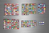 Akachafactory Planche Autocollant Sticker Drapeau Pays Rangement classement Timbre Monde txtr2