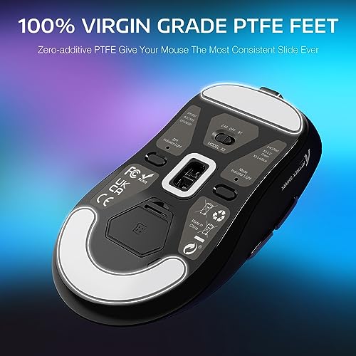 VGN GAMEPOWER Attack Shark X3 Superlight Souris Gamer sans Fil, 49g Ultra-Léger Souris Gaming, 26,000 DPI, PixArt PAW3395, 2.4G/Filaire/Bluetooth Rechargeable, Batterie 200Heures, PC/Mac, Noir – vue 7