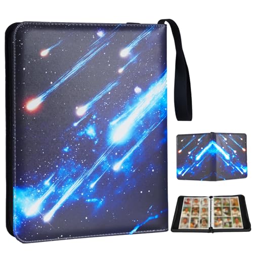 Bocenaia 9-Pocket Card Binder - 990-Pocket Trading Card Binder with 55 Removable Double-Sided Sleeves, Collectible Trading Card Albums for Sports Cards, Game Cards, Top Loader Binder - Star