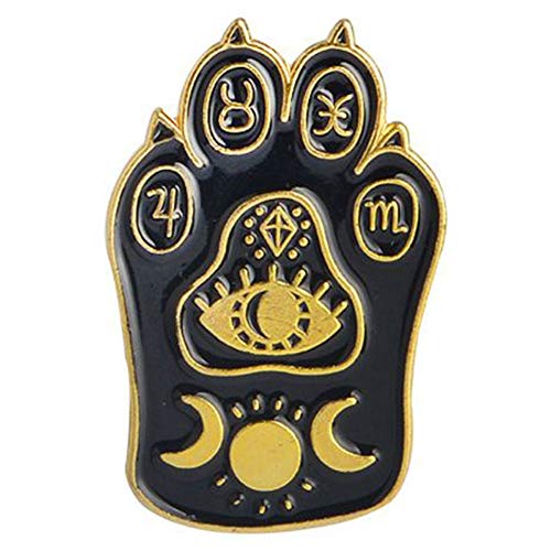Preisvergleich Produktbild Aisoway Schwarze Katze Emaille Pin Katzen-Tatzen-Revers Pin Halloween / Weihnachten / Gothic / Hexe / Tarot Katze Zubehör Für Jacken Rucksäcke Hüte Und Tops