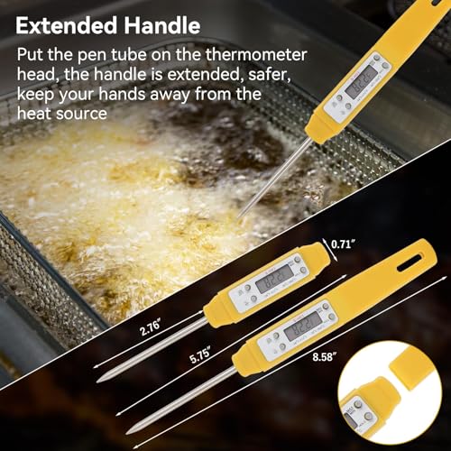 Akozon Digital Food Thermometer Automatic Calibration Pen High Accuracy Electronic Pocket Thermometer Yellow Home and Family Appliance and Decor by Akozon - Image 6