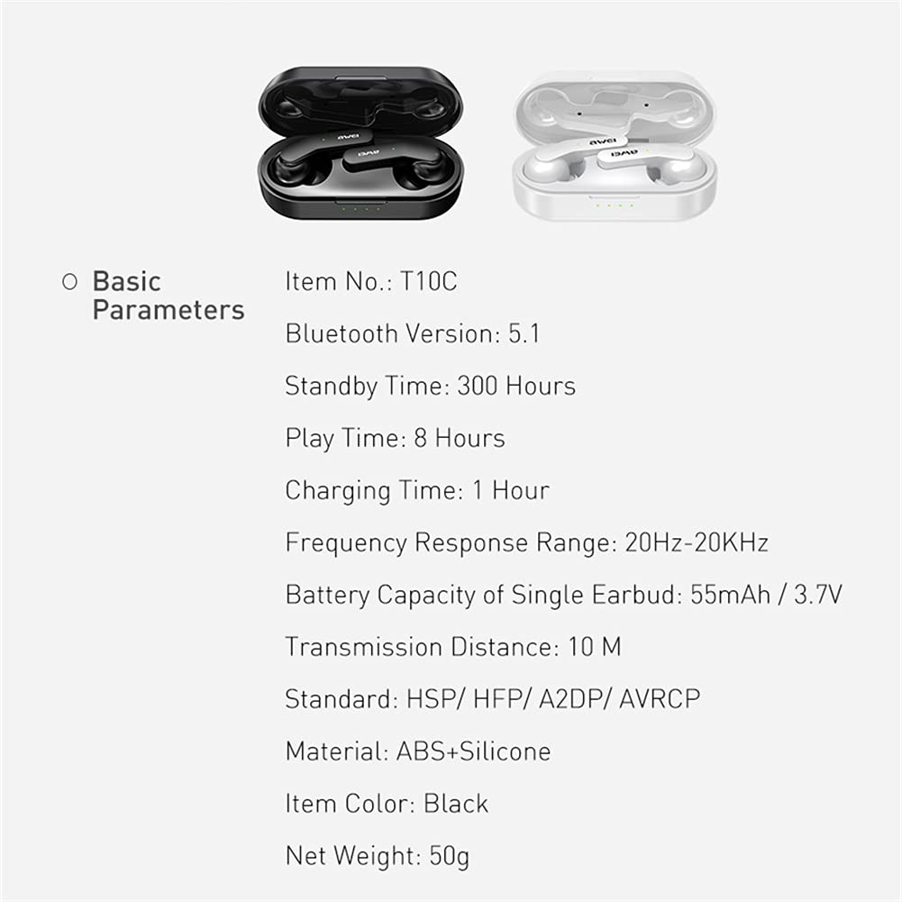 True Auricolari Wireless, Cuffie Bluetooth Wireless con Microfono, con Chiamate Binaurali, Accoppiamento A Un Passaggio Automatico, per L'allenamento in Palestra