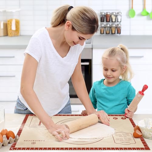 Image of Silicone Baking Mat,36 inch x 24 inch Extra Thick Large Non Stick Sheet Mat with Measurement Non-slip Dough Rolling Mat,Reusable Food Grade Silicone Counter Mat for Making Cookies,Macarons,Bread and Pastry
