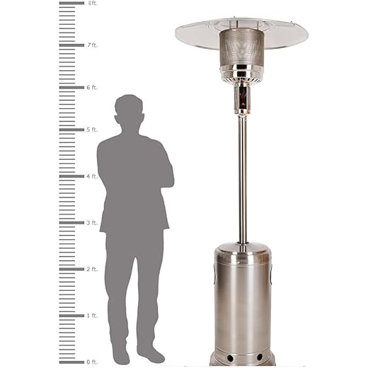 PH 229 Outdoor Garden LPG Patio Heater Stainless Steel 75 f