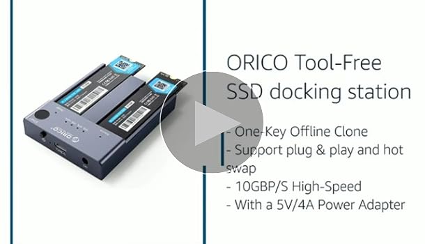 ORICO M.2 NVMe SSD デュプリケーター M2P2-E3-C ORICO M.2 NVMe Cloner Dual-Bay NVMe Docking Station USB C to