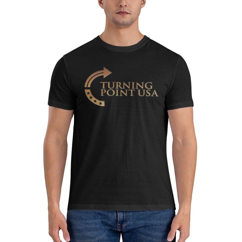 Turning Point USA Gold Crew Neck Short Sleeve T-Shirt for Men Cotton T-Shirts2