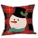 Produktbild LSAltd Creative Weihnachten Leinen Kissenbezug, Weihnachtsmann Kissenhülle Taille Wurf Kopfkissenbezug für Zuhause und Sofa, Schlafzimmer Sofa Auto Dekoration 45x45cm