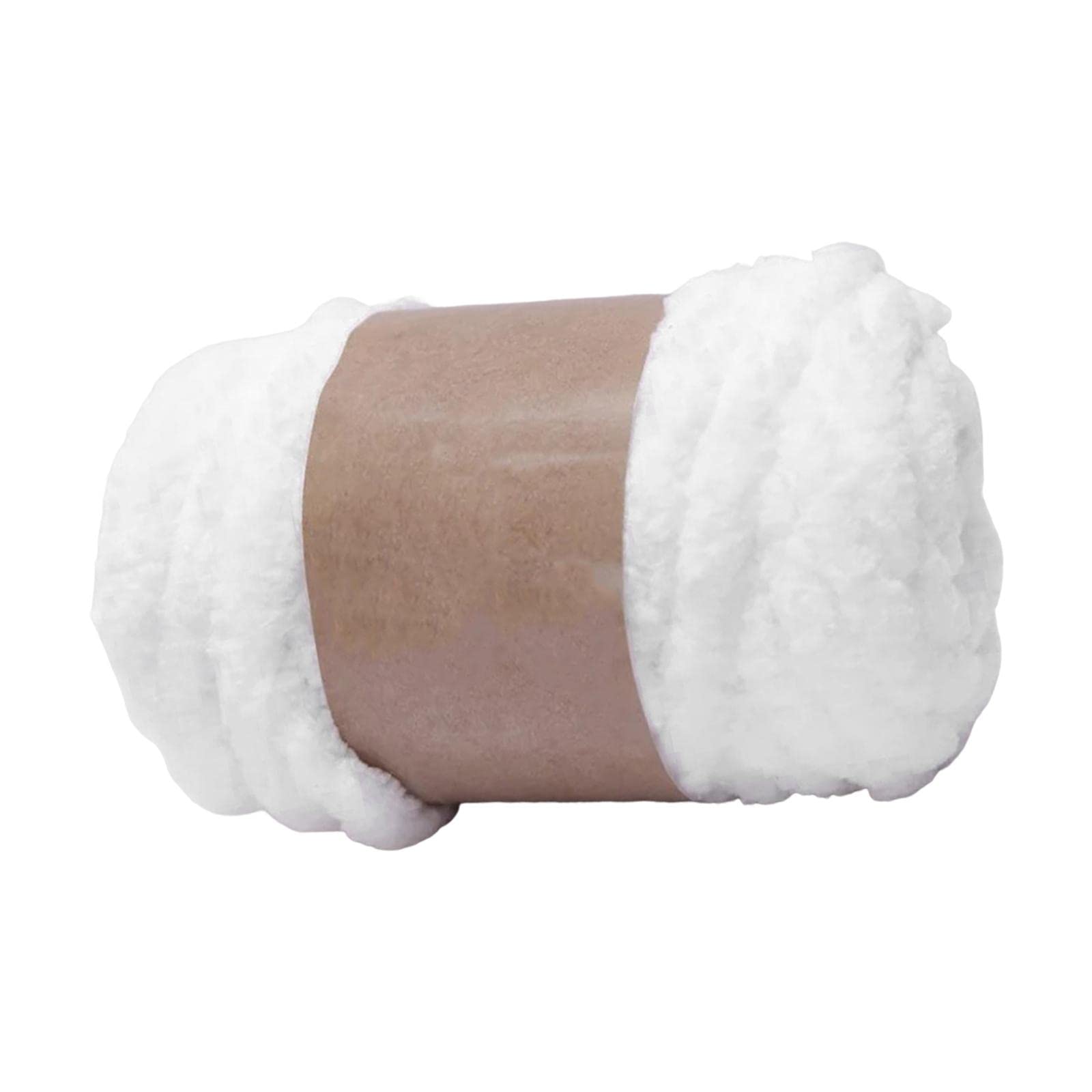 LOVIVER Chunky Wool Yarn Jumbo Yarn for Knitted Blanket Weaving, Sweater, Pet Bed - White, 2 cm