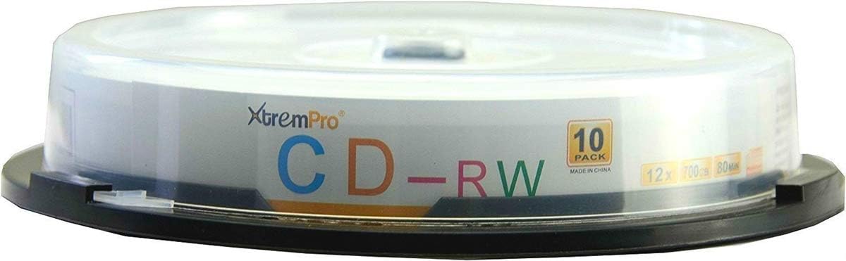 XtremPro CD-RW 12X 700MB 80min Recordable Cd 10 Pack Blank Discs in Spindle - 11041