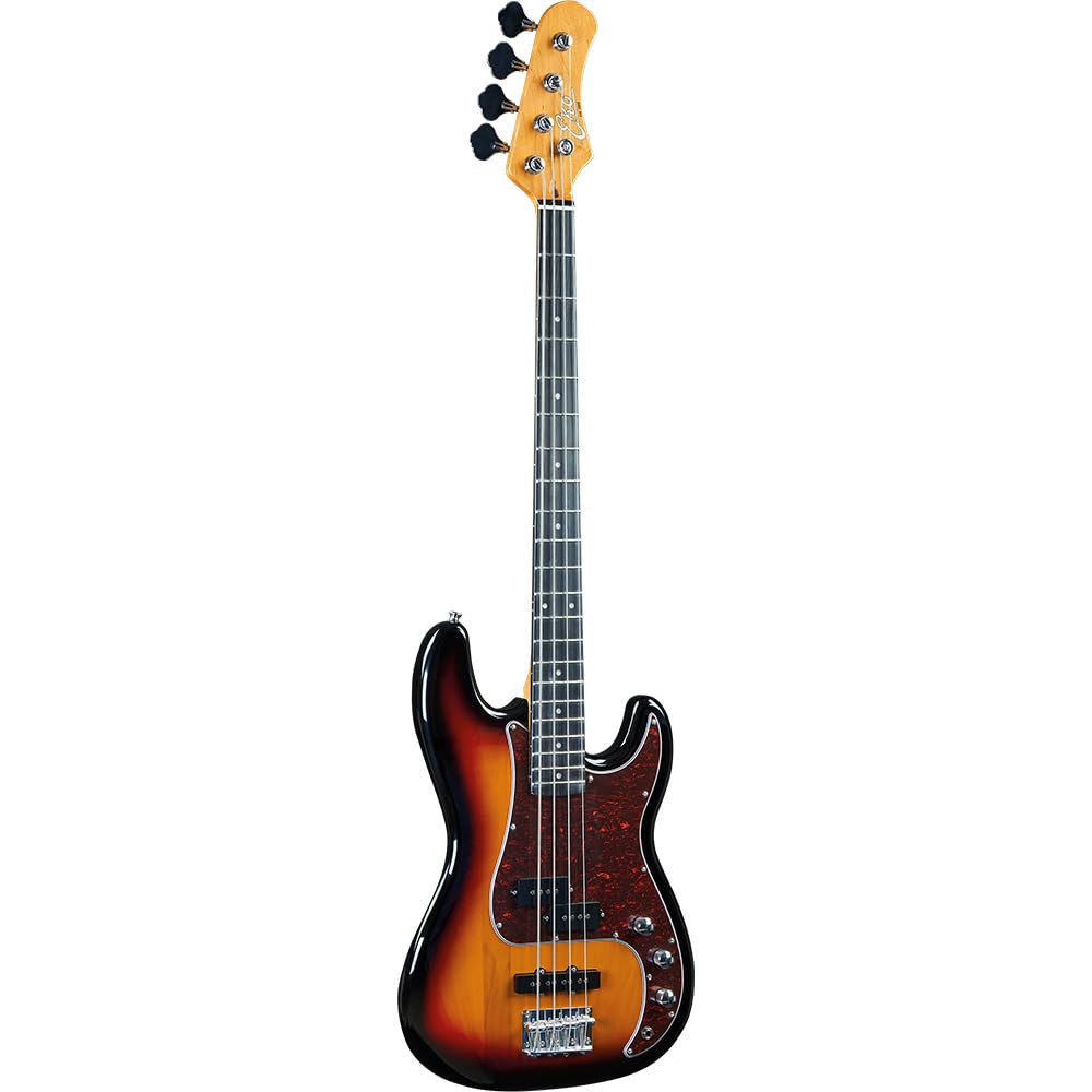 EKO GUITARS - VPJ-280V Sunburst, Basso Elettrico 4 Corde, Serie "Tribute Vintage", Corpo in Tiglio, Manico in Acero, Tastiera 21 Tasti in Resina Eko WPC, Colore Vintage Sunburst