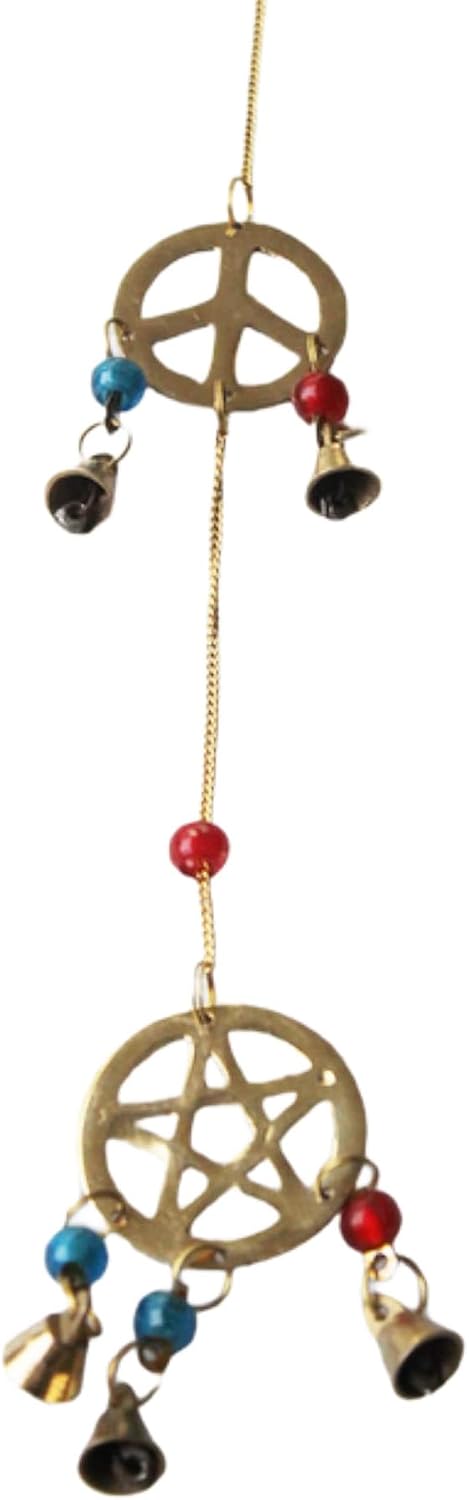 PARIJAT HANDICRAFT Brass Decorative String of Metal and Beads Vintage Indian Style Wall Hanging Bells image 4