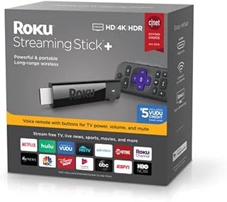 Roku Streaming Stick+ 4K/HDR/HD Player with 4X Wireless Range & Voice Remote (Renewed)