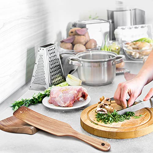 Image of Wooden Spoon Rest For Kitchen Utensils, 4.7x4.5 Inch, Natural Acacia Wood Spoon Spurtle Set Holder For placing Kitchen Tool, Cooking Ladle, Spatulas, Tongs, Fork on Stovetop Table Desk