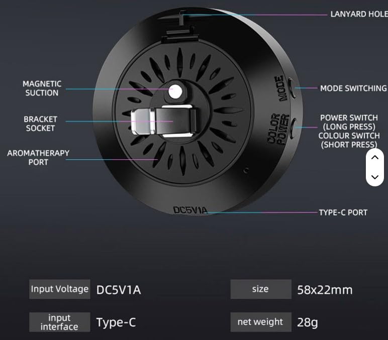 Image of Car LED Air freshener. Multicolor led. Various mode selection to match your music selection. Comes with vent holder, desktop and magnetic plate. Enhance your car's ambiance or desktop appeal.