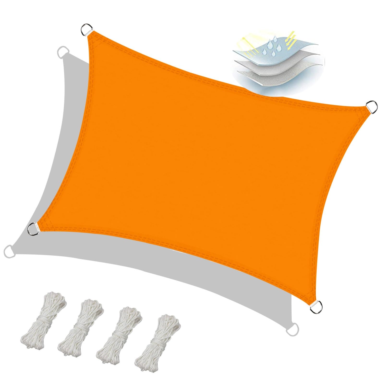 Filet d'ombrage protection solaire 6x8m pour terrasse et repas en jardin