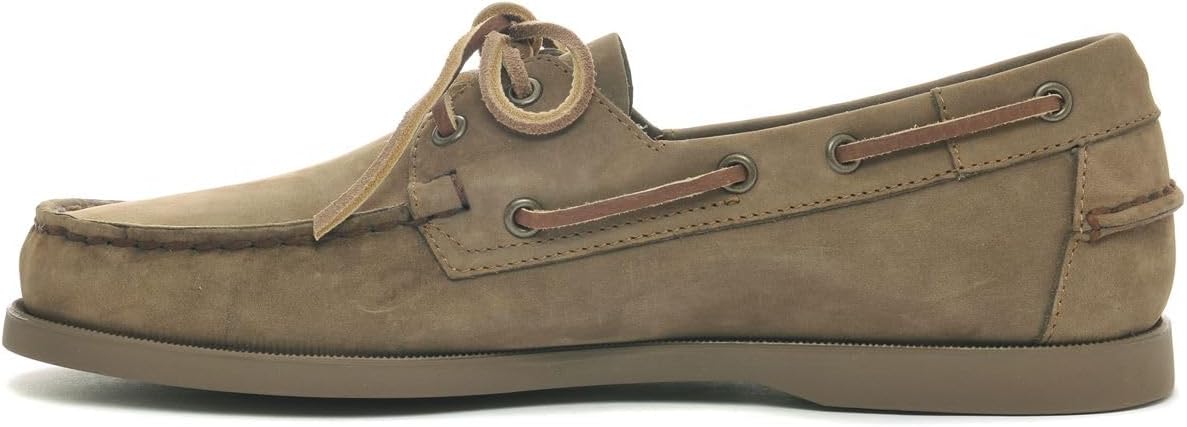 Docksides Portland Nubuck Men’s Boat Shoes - Durable Flexible Nubuck, Hand-Sewn with Non-Marking Slip-Resistant Soles
