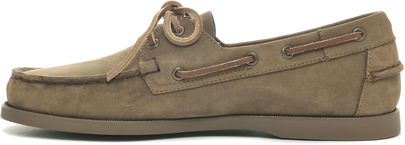 Docksides Portland Nubuck Men’s Boat Shoes - Durable Flexible Nubuck, Hand-Sewn with Non-Marking Slip-Resistant Soles
