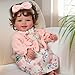 BABESIDE Lifelike Reborn Baby Dolls, 17 Inches Lovely Realistic-Newborn Baby Dolls with Curly Brown Hair, Soft Body Real Life Baby Doll Girl with Gift Box for Kids Age 3+