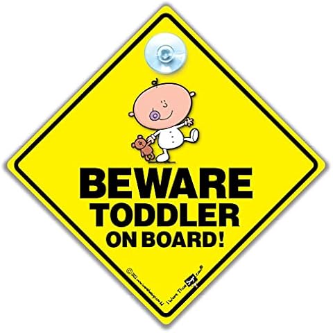 Beware Toddler On Board Car Sign, Baby On Board Sign, Toddler Car Sign, Baby On Board, Baby Sign, Unisex Baby on Board, Grandchild On Board, Decal, Bumper Sticker Cover