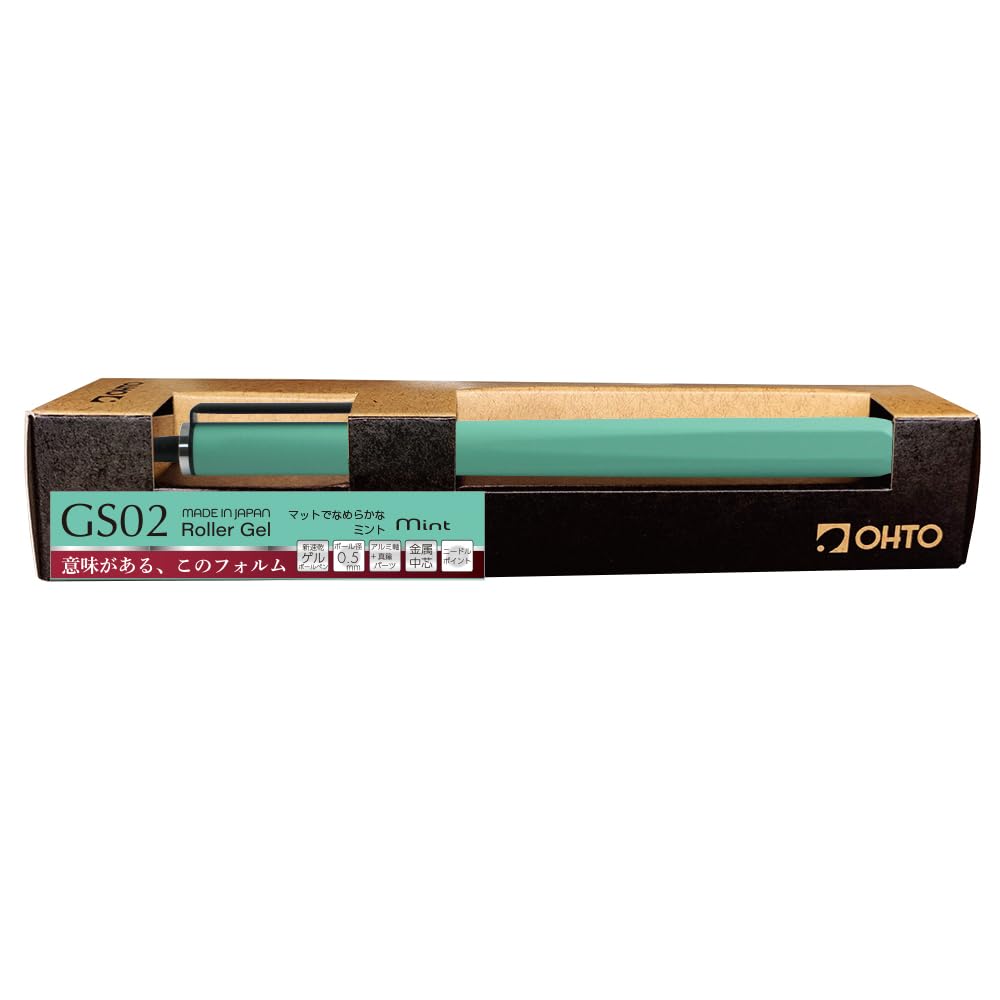 OHTO GS02 Roller Gel Pen, Retractable Needle Tip 0.5mm Fine Point, Mint  Green Barrel, Ultra-Quick Drying Black Gel Ink Pen, All-Metal Hybrid Body,  GS02-G5-MI : Amazon.sg: Office Products