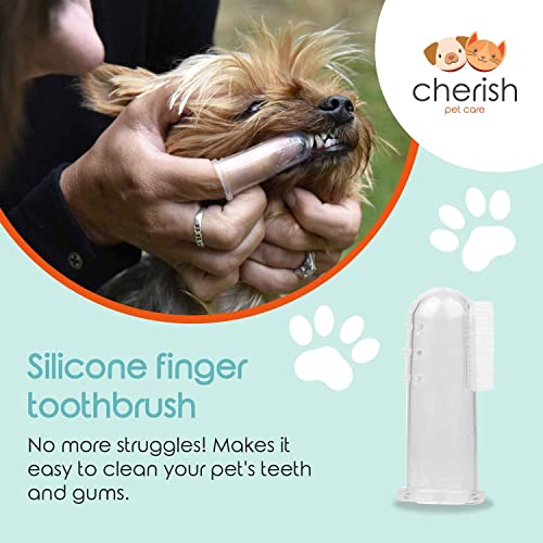 Cherish Baby Care Lot de 3 brosses à dents pour chien - Soins dentaires pour petits chiens et chats - Brosses à dents en silicone – Image 4